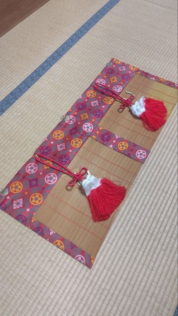 美品 御簾（みす）新倭錦 切房・鉤金具付