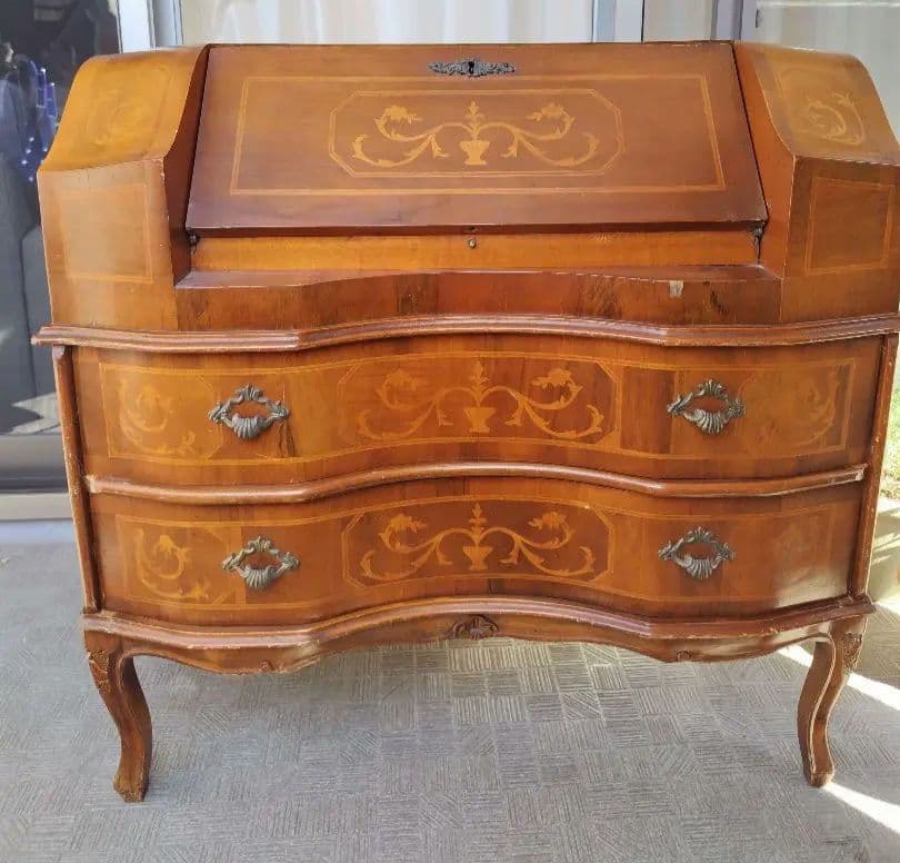 アンティーク　イタリア家具　タロッコ社　ライティングビューロー