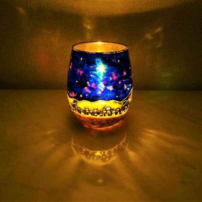 キリスト降誕キャンドルホルダー【三人の博士とベツレヘム】