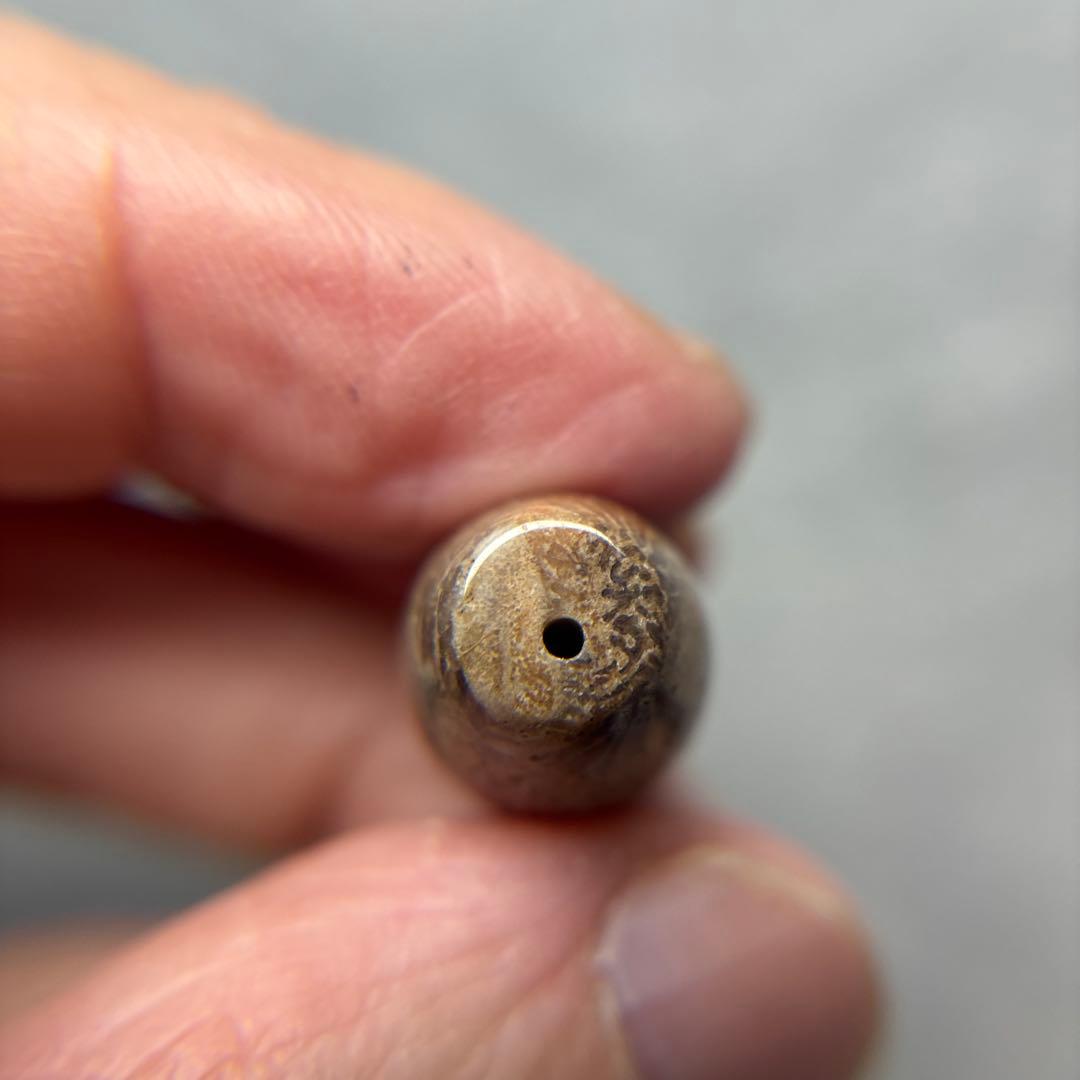 tamagoフォッシルコーラル　天珠　1-314