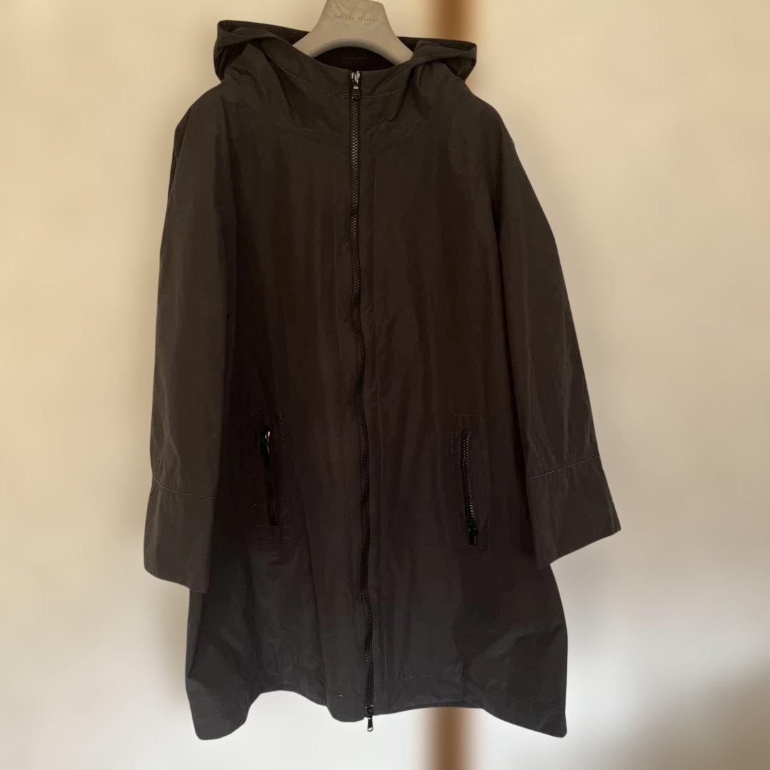 ダークグレー ロング丈 フルジッパーコート