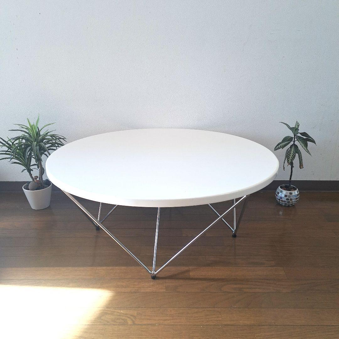 円形　リビングテーブル ローテーブル　ホワイトテーブル