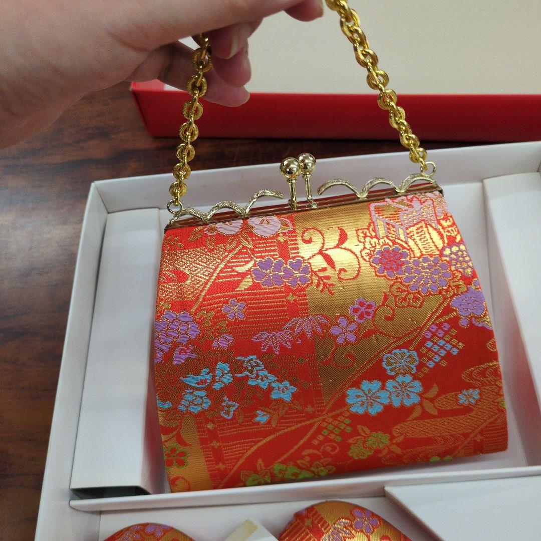 タグ付き　七五三18センチ草履とバッグのセット M　未使用美品本キルク　オレンジ