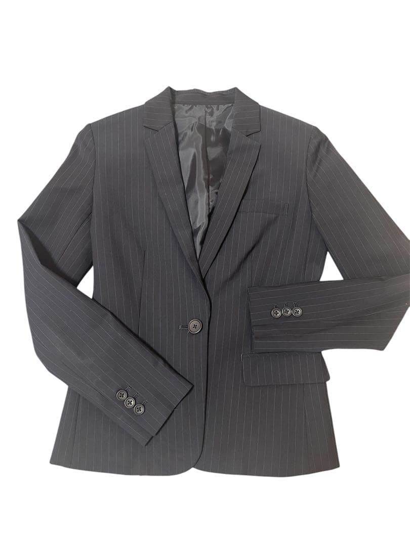 PLST パンツスーツ 上下セット ストライプ ネイビー オフィスルック 仕事用