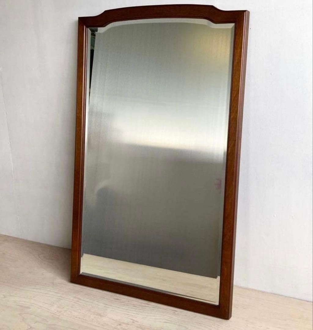 ヴィンテージ家具 古い木枠 鏡 ミラー レトロ 古家具