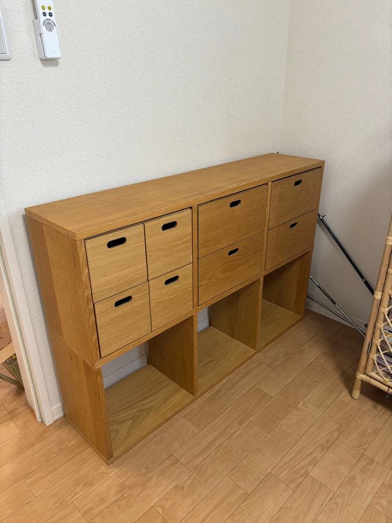 無印良品　スタッキングシェルフ　3段2列　引き出し付