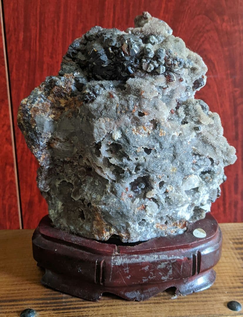 ガーネット 付き クラスター カルサイト