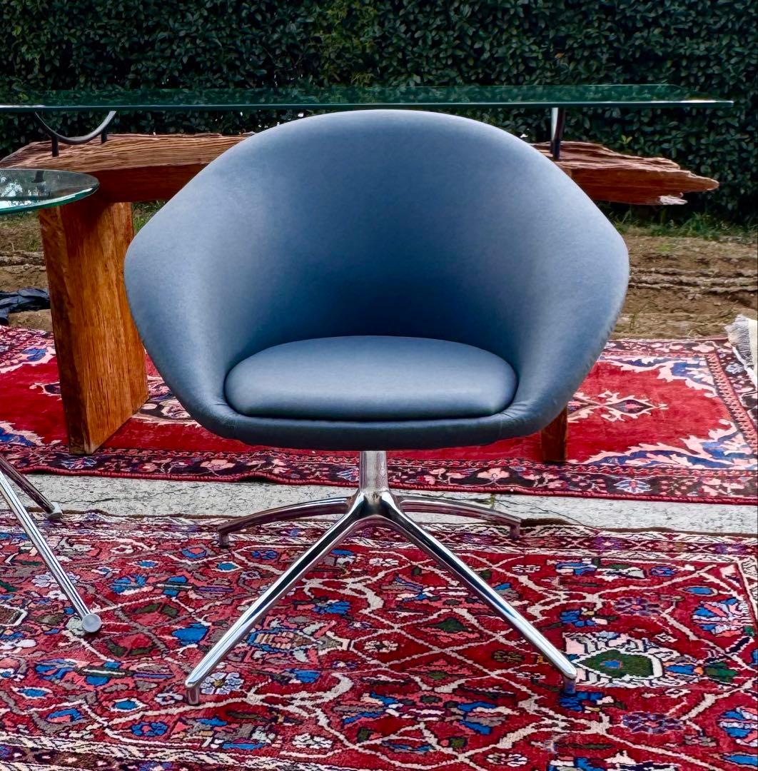 美品 モダン ラウンジチェア 相合家具 回転チェア 1脚