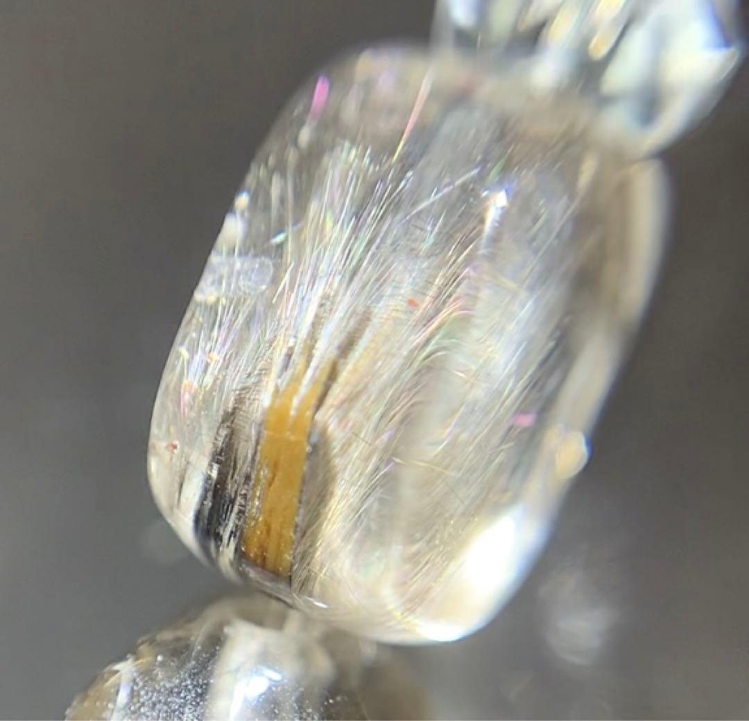 《高品質》　プラチナルチルクォーツ　ブレスレット