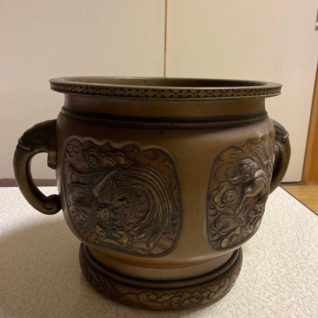 火鉢　銅　古董