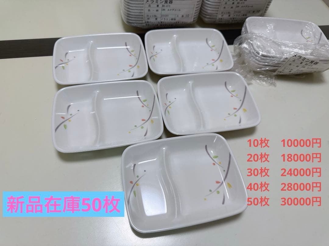 【新品】三信化工 二ツ仕切角皿 日本製 ルナデコール MS875LNA 10枚