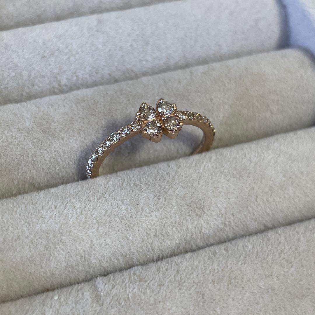 #12号♡K18♡0.41ct♡クローバーモチーフリング