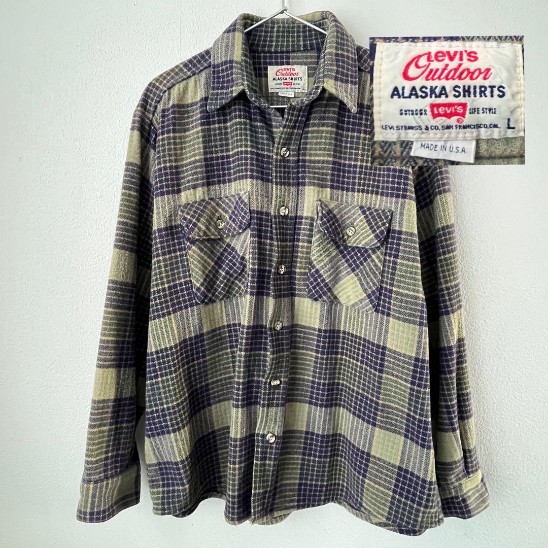 90s USA製 リーバイス アラスカ チェック ネルシャツ L 古着