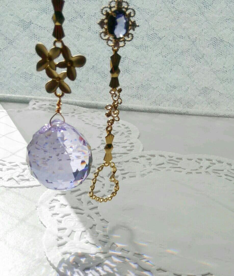 サンキャッチャー♡ハンドメイド「Swarovski✧︎バイオレット♡」
