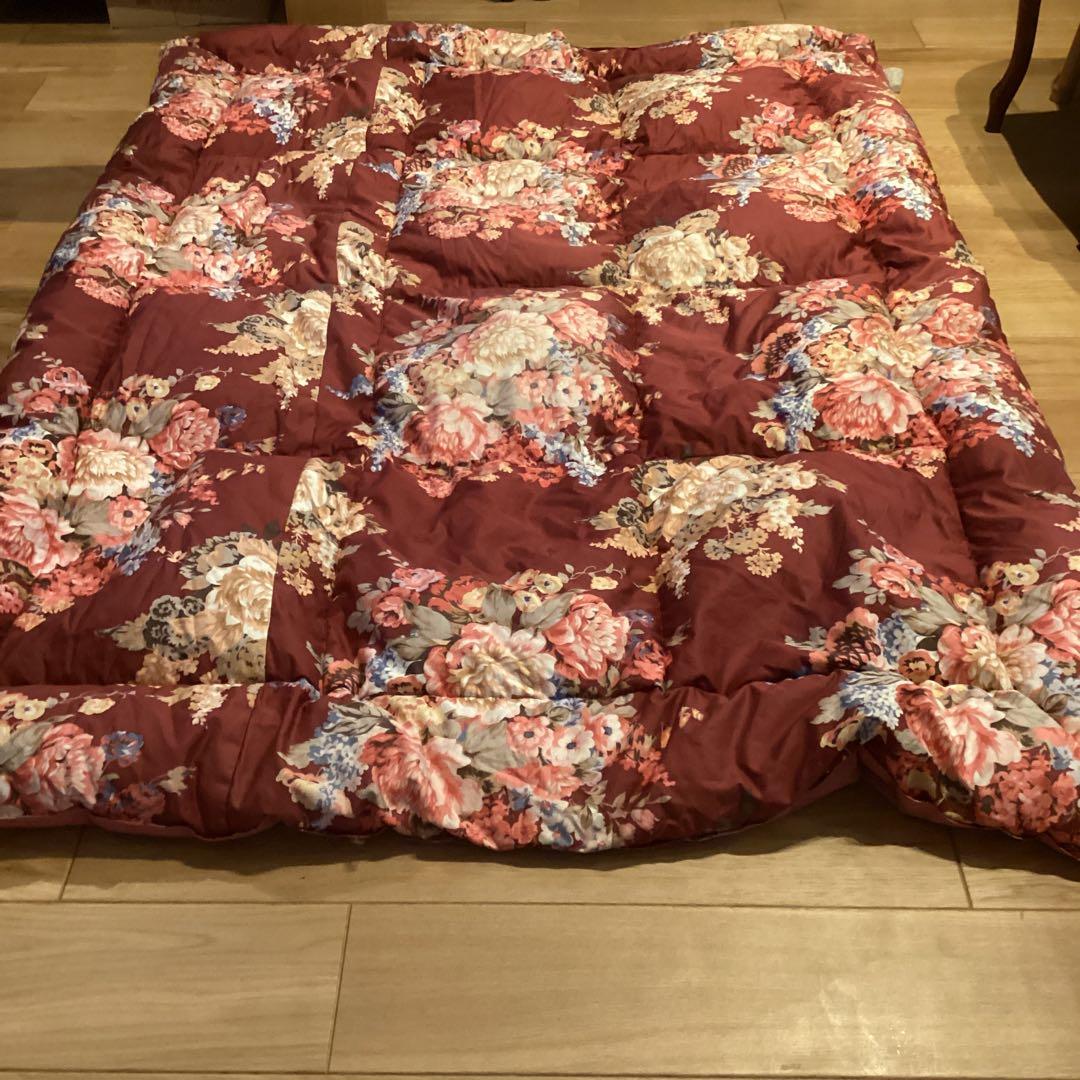 ブリヂストン花柄羽毛布団 155x210cm 中古