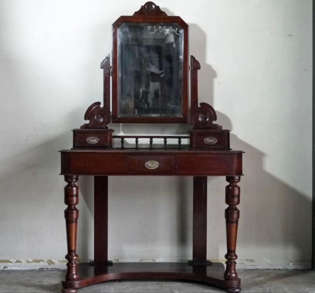 UKヴィンテージ ドレッサー 鏡台 抽斗3杯