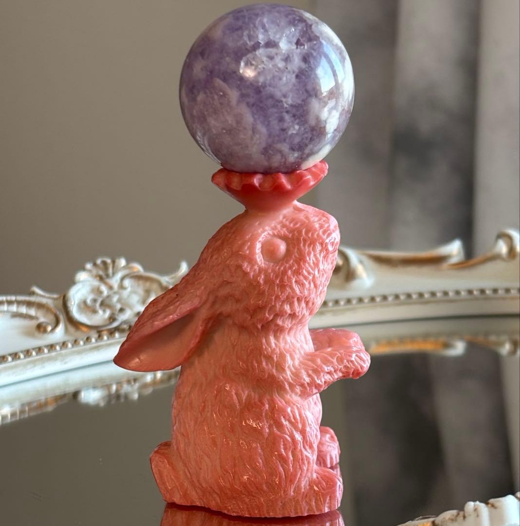 うさぎちゃん台座 ピンク スフィア 丸玉 各1880円→