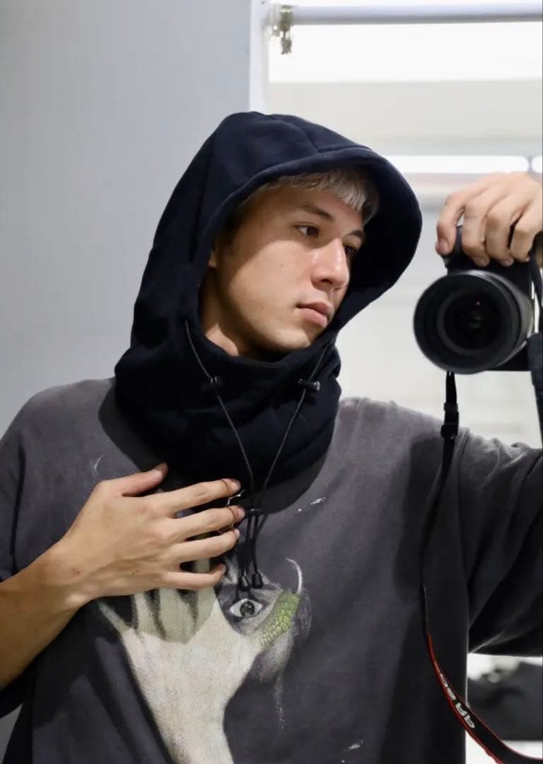 コムデギャルソンオム25FW エステルフリースバラクラバBLACK