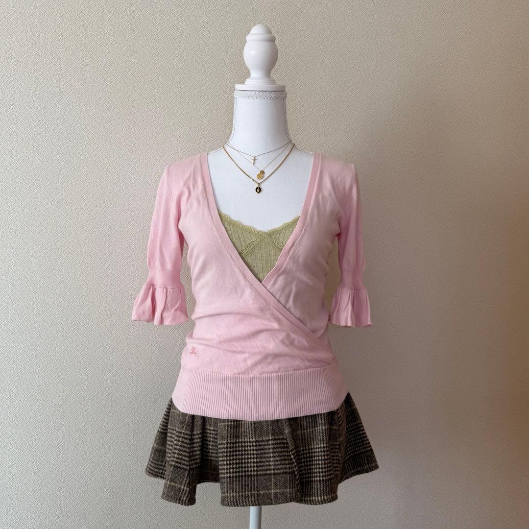 BURBERRY カシュクールトップス　ガーリー　バレエコア　コケット　短丈