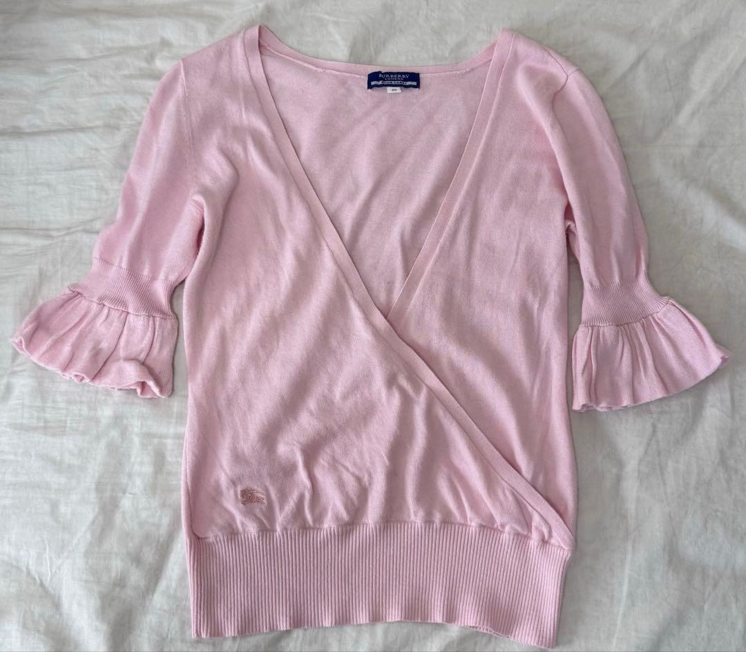 BURBERRY カシュクールトップス　ガーリー　バレエコア　コケット　短丈