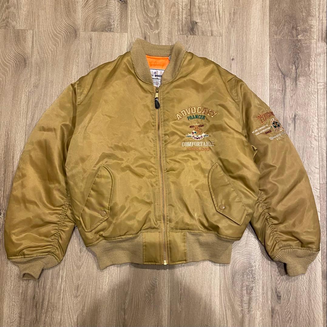 90s MA-1 フライトジャケット 短丈 フード付き vintage