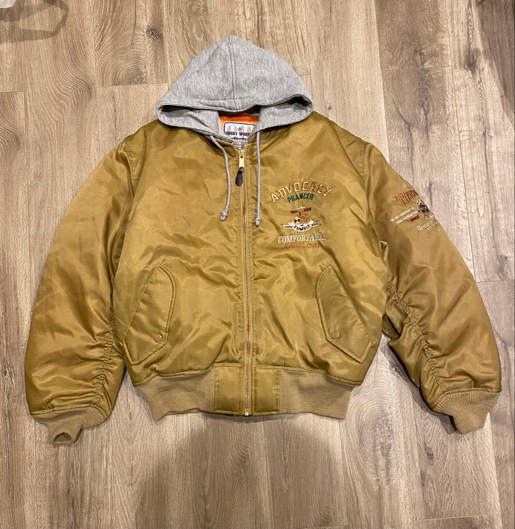 90s MA-1 フライトジャケット 短丈 フード付き vintage