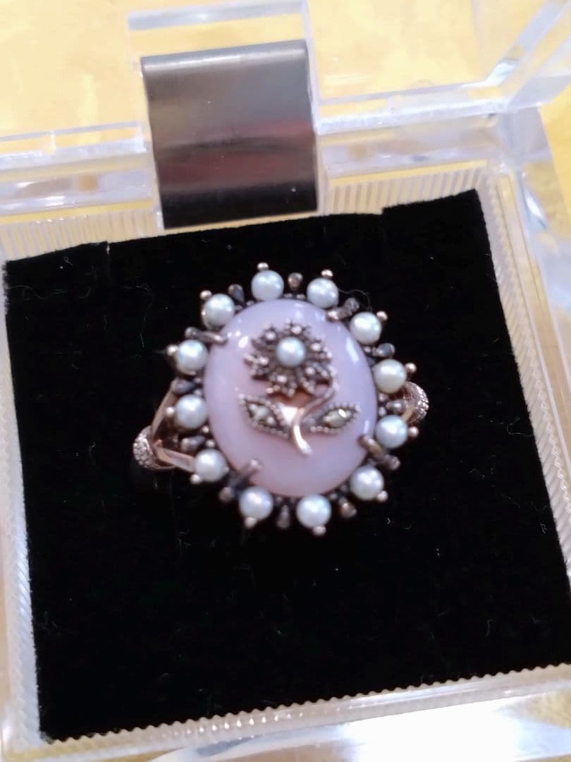 碌山　 ピンクオパールとシードパール#13