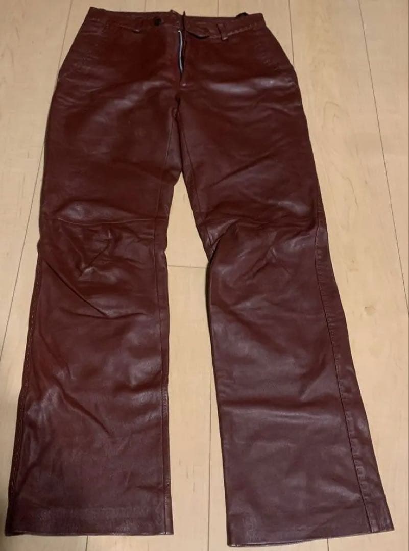 ゴルチェオムオブジェ/Gaultier HOMME/羊革ストレートパンツ難アリ