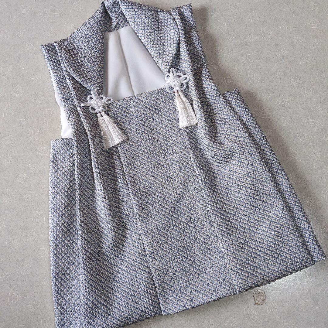 七五三３歳正絹総絞りの被布（薄いグレー）中綿無し