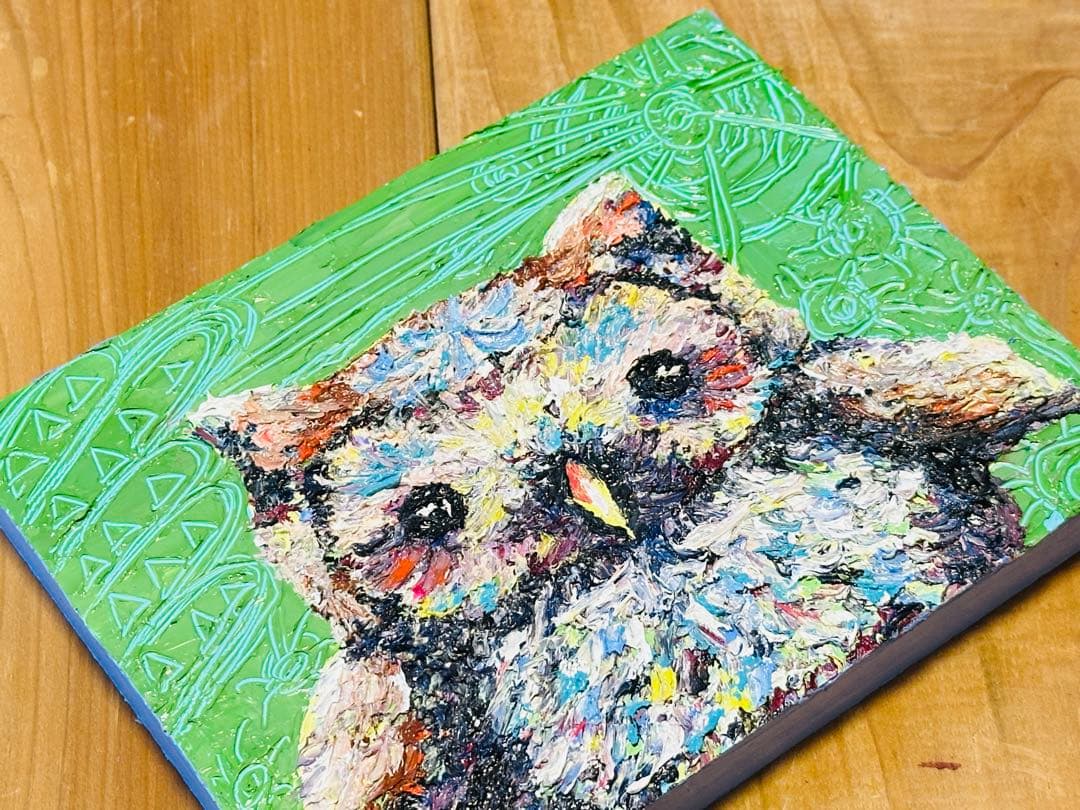 〜ぬいぐるみシリーズ〜　かわいいフクロウの油絵