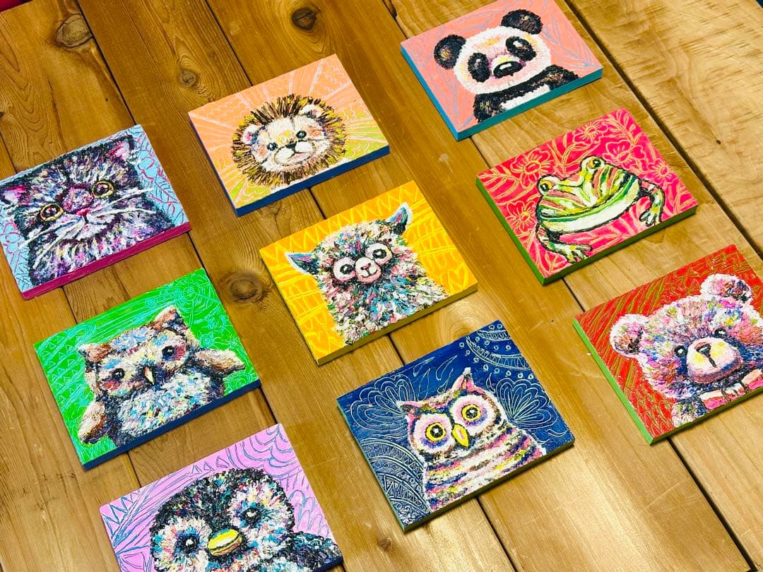 〜ぬいぐるみシリーズ〜　かわいいフクロウの油絵