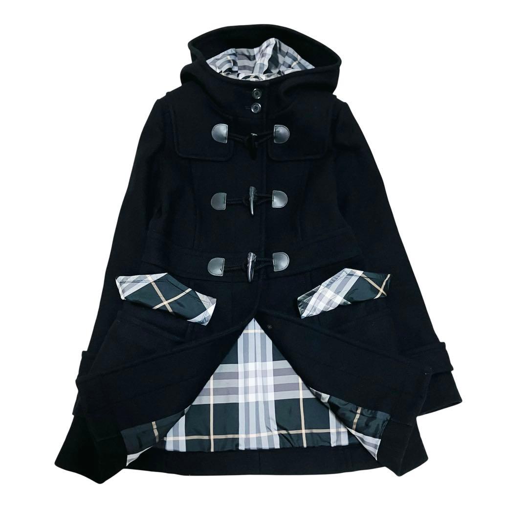 極美品✨バーバリーブルーレーベル アンゴラ ダッフルコート ノバチェック 38
