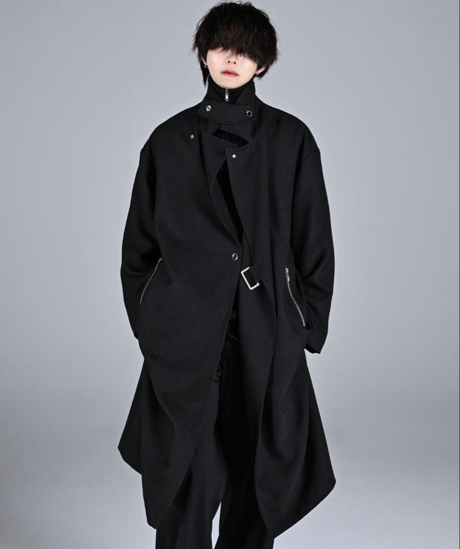 ADRER カチオンメランジスタンドカラータイロッケンロングコート