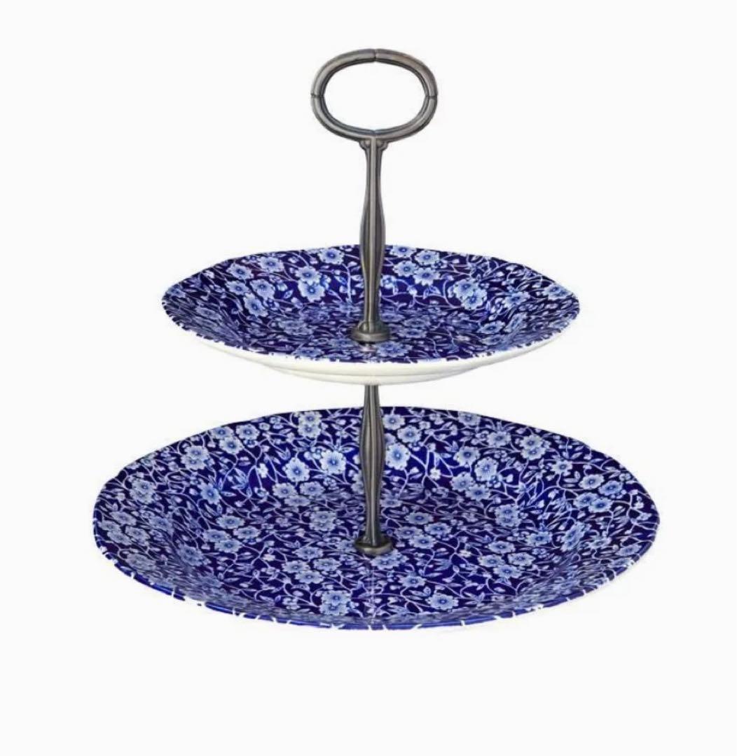 Burleigh ブルーキャリコ ティットビット ＊ ケーキスタンド 2段