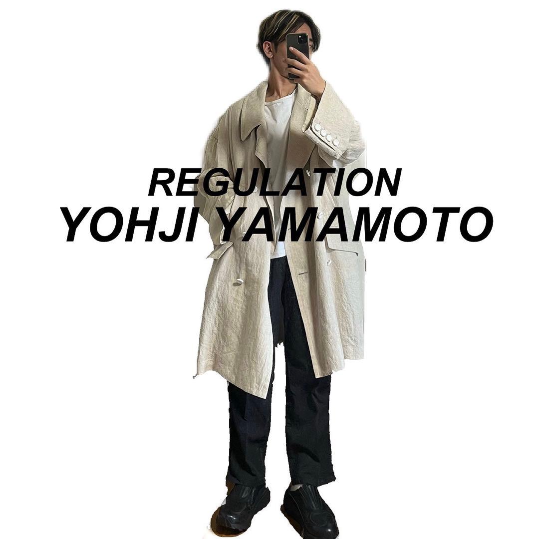 古着 ヨウジヤマモト ギミック リネン オーバー トレンチコート
