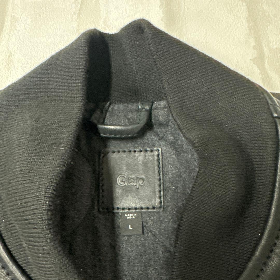 ギャップ OLD Gap 牛革 レザー ボンバー ジャケット L ブラック