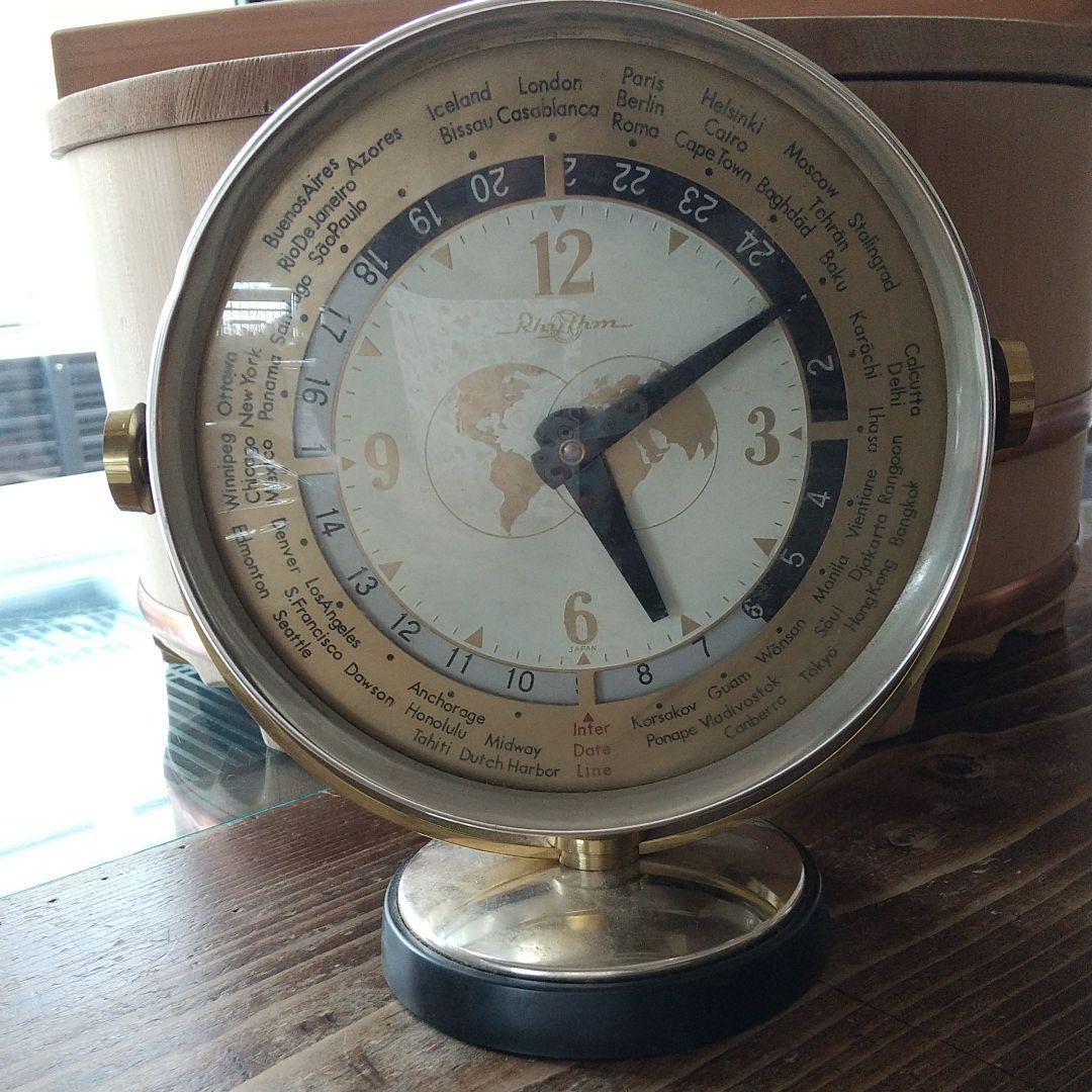 昭和 アンティーク 置き時計　rhythm 巻き時計