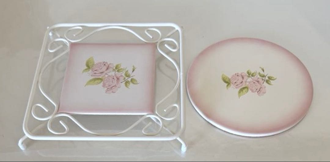 イマンダイアナローズタイルトレー陶器コルク＆