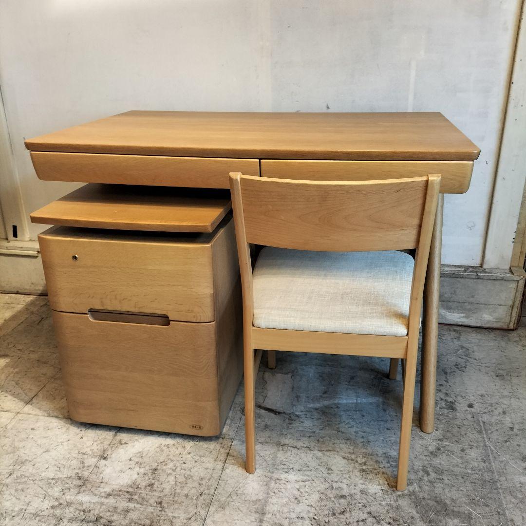 M♦浜本工芸　No.09 　デスク　昇降袖2段　一生紀　チェア