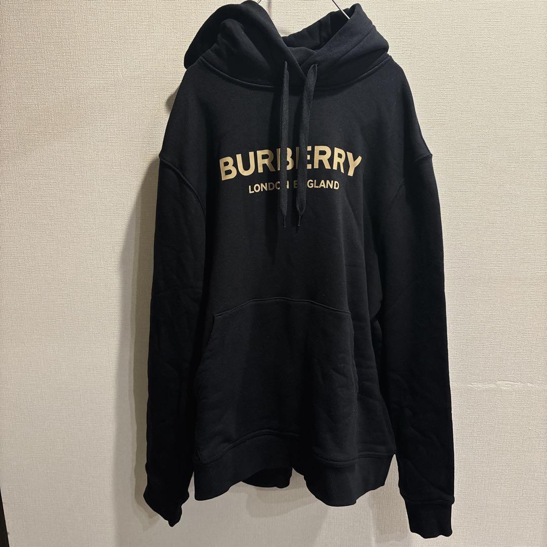 BURBERRY バーバリー　ロゴ　パーカー　フード　ブラック