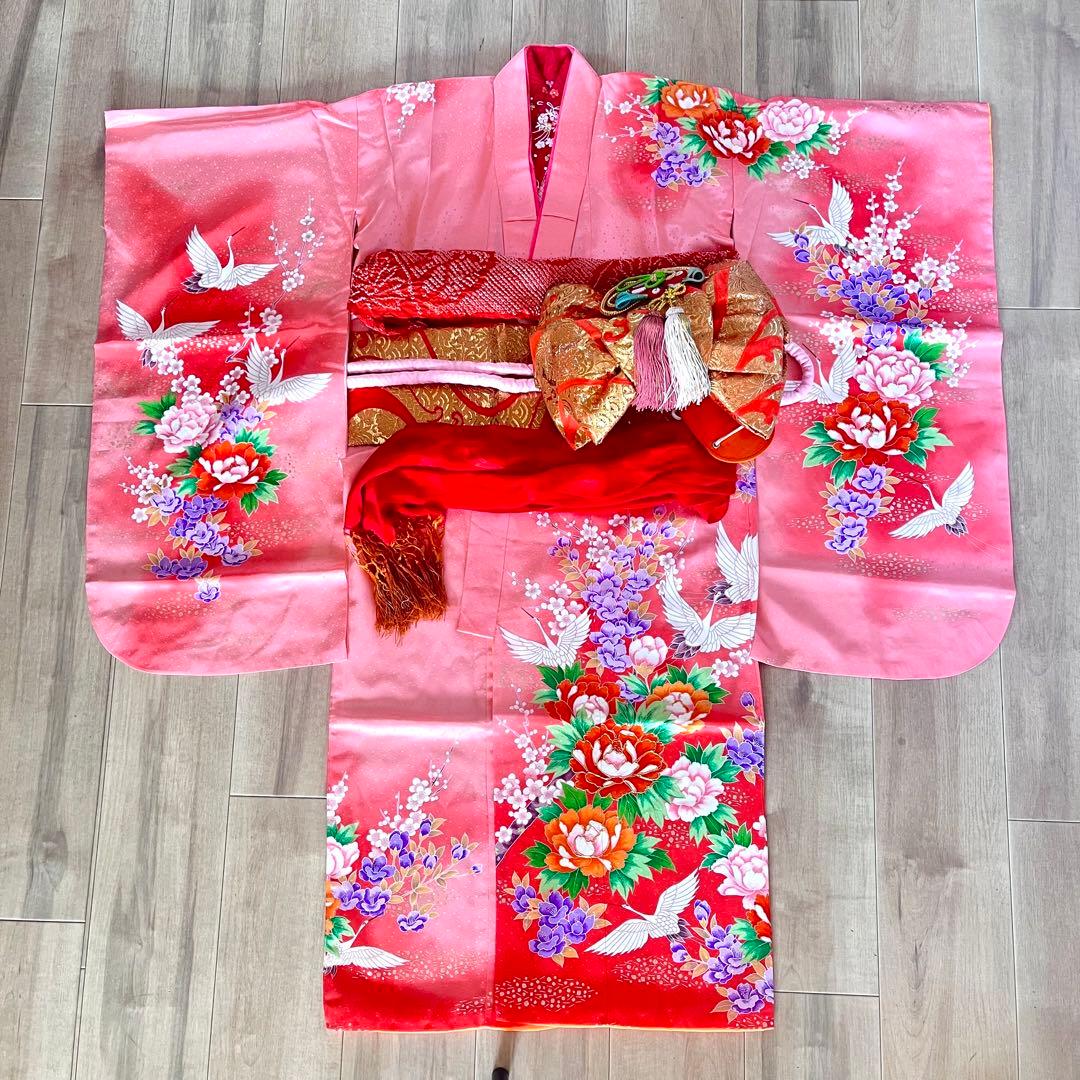 七五三　着物セット　7歳　ピンク