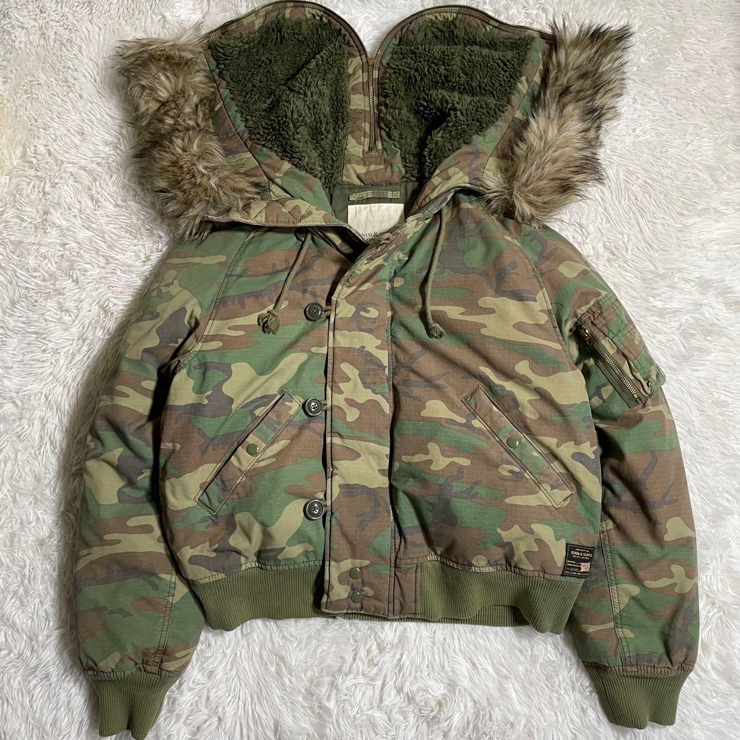 デニム&サプライ ラルフローレン N-2B フライトジャケット カモ柄