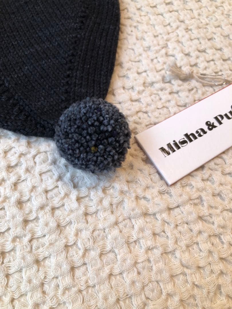 Misha & Puff 黒ニット帽pointy peak hat carbon