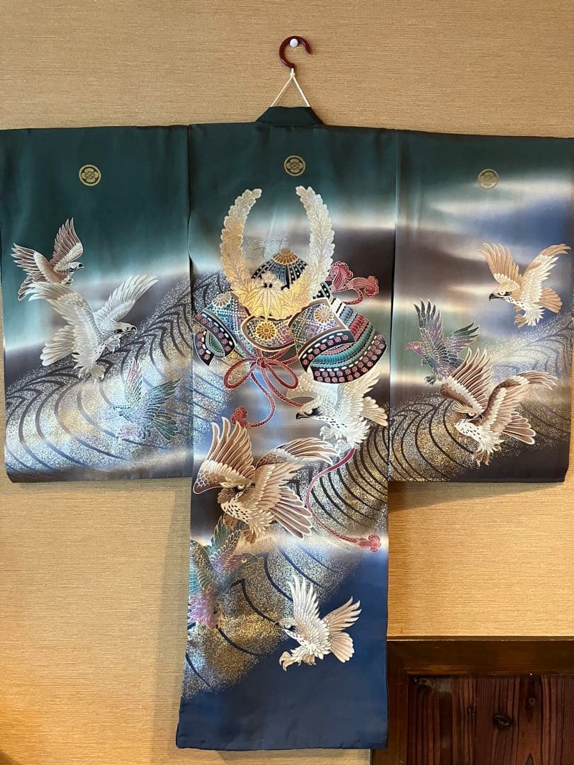 七五三 羽織　深緑色　正絹