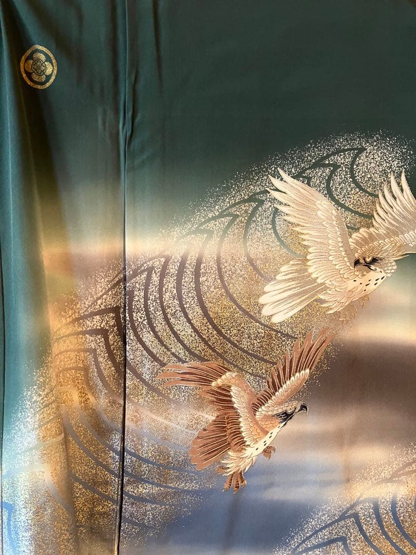 七五三 羽織　深緑色　正絹