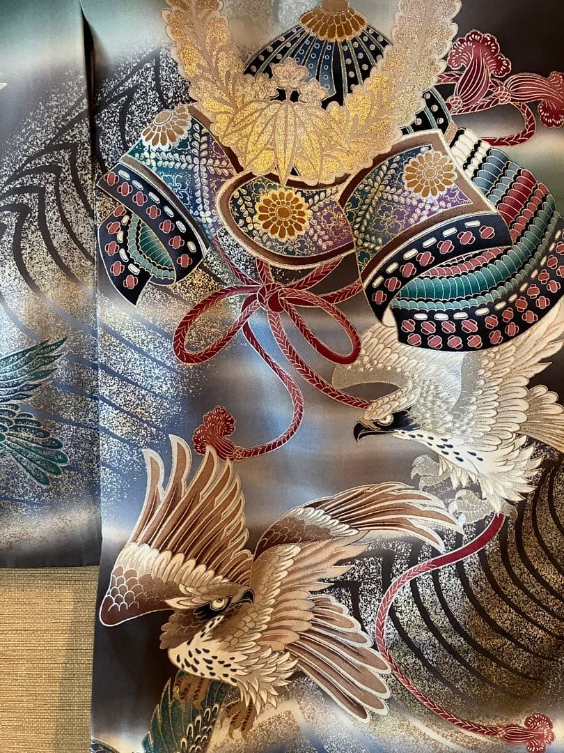 七五三 羽織　深緑色　正絹