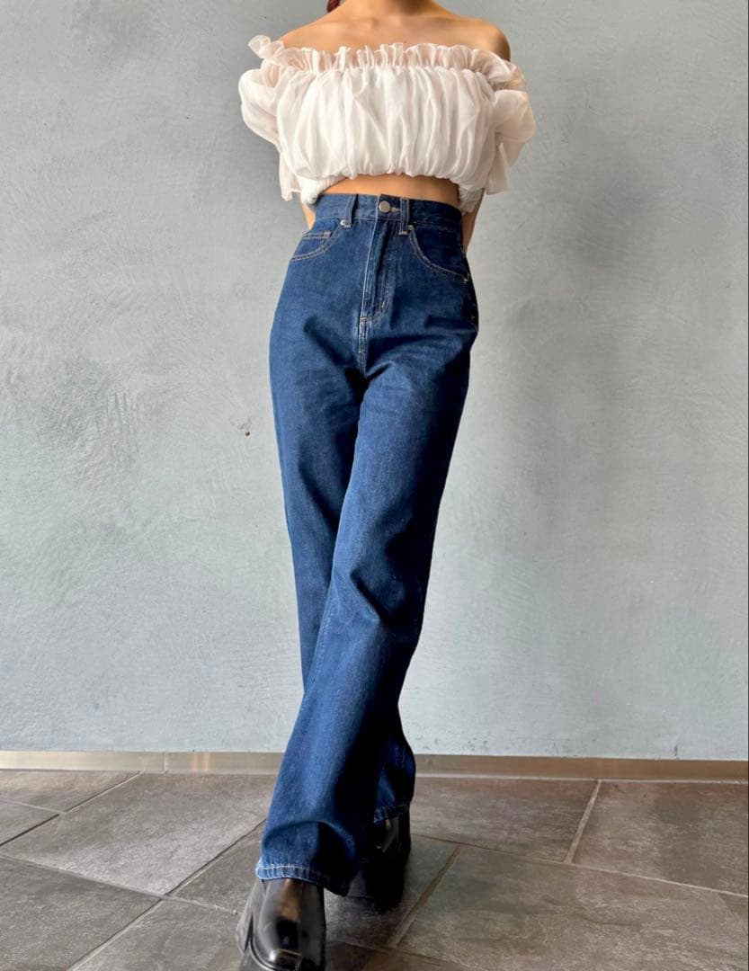 【TWWデニム】deep-navy ハイウエスト