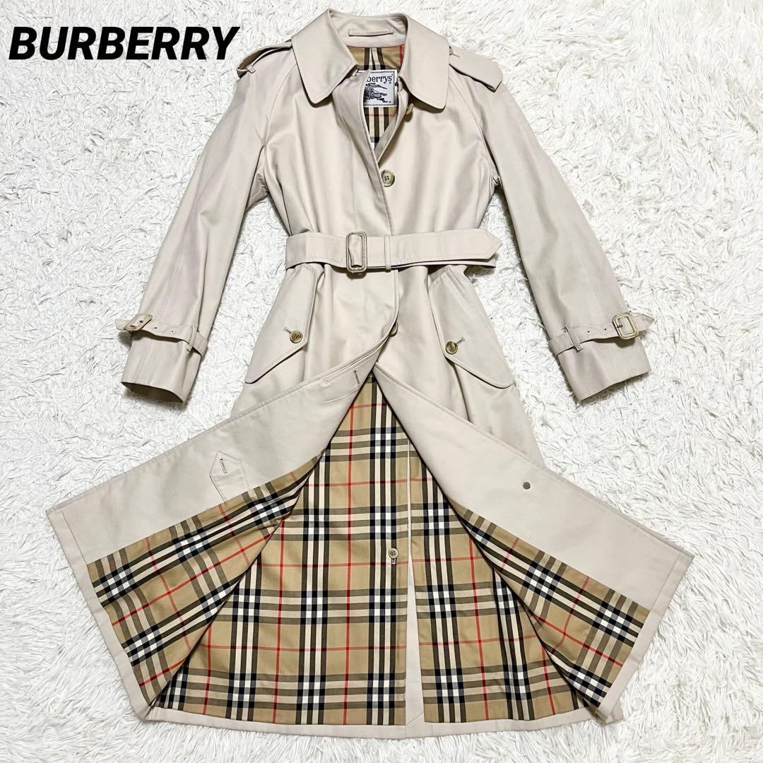 ✨人気✨バーバリーズ　トレンチコート　ノバチェック　ベルト付き　ベージュ　M相当