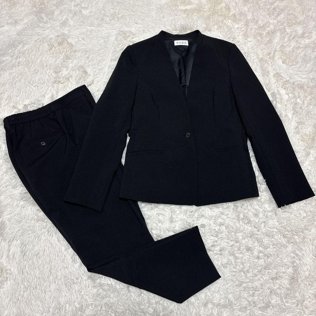 【未使用に近い】PLST　プラステ　セットアップ　ノーカラー　ブラック　Mサイズ