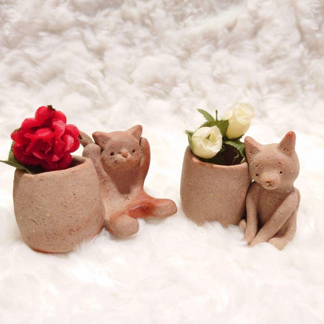【2509】犬猫セット…備前焼